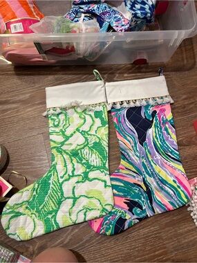 Lilly Pulitzer Green & Multicolor Holiday Stockings - Set of 2